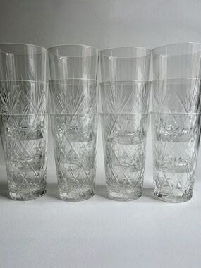 Vintage Set of 12 Cristal d'Arques Durand Clear Cut Crystal Tumblers